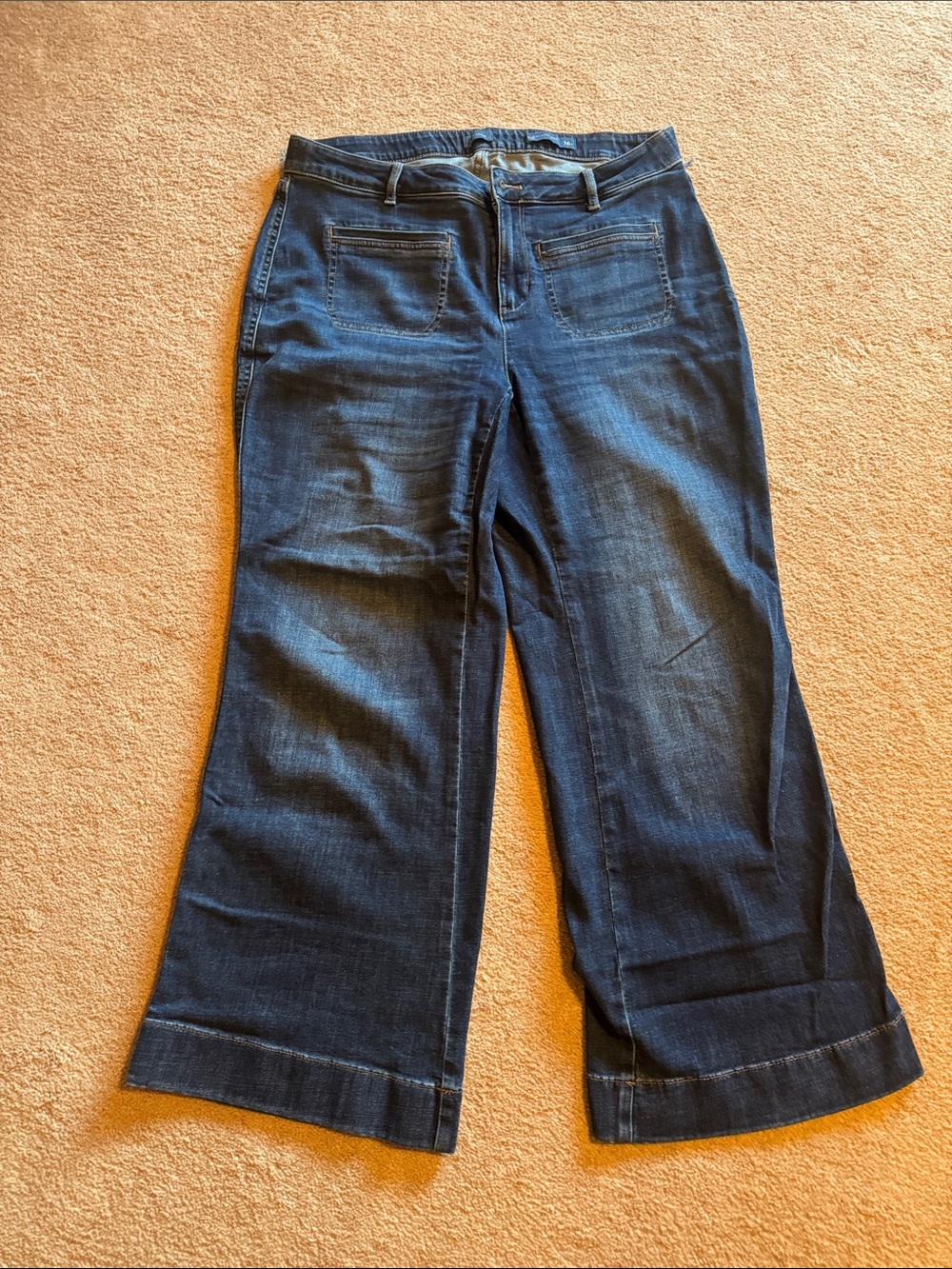 J. Jill Wide-Leg Dark Indigo Jeans 16p, 26 1/2” inseam